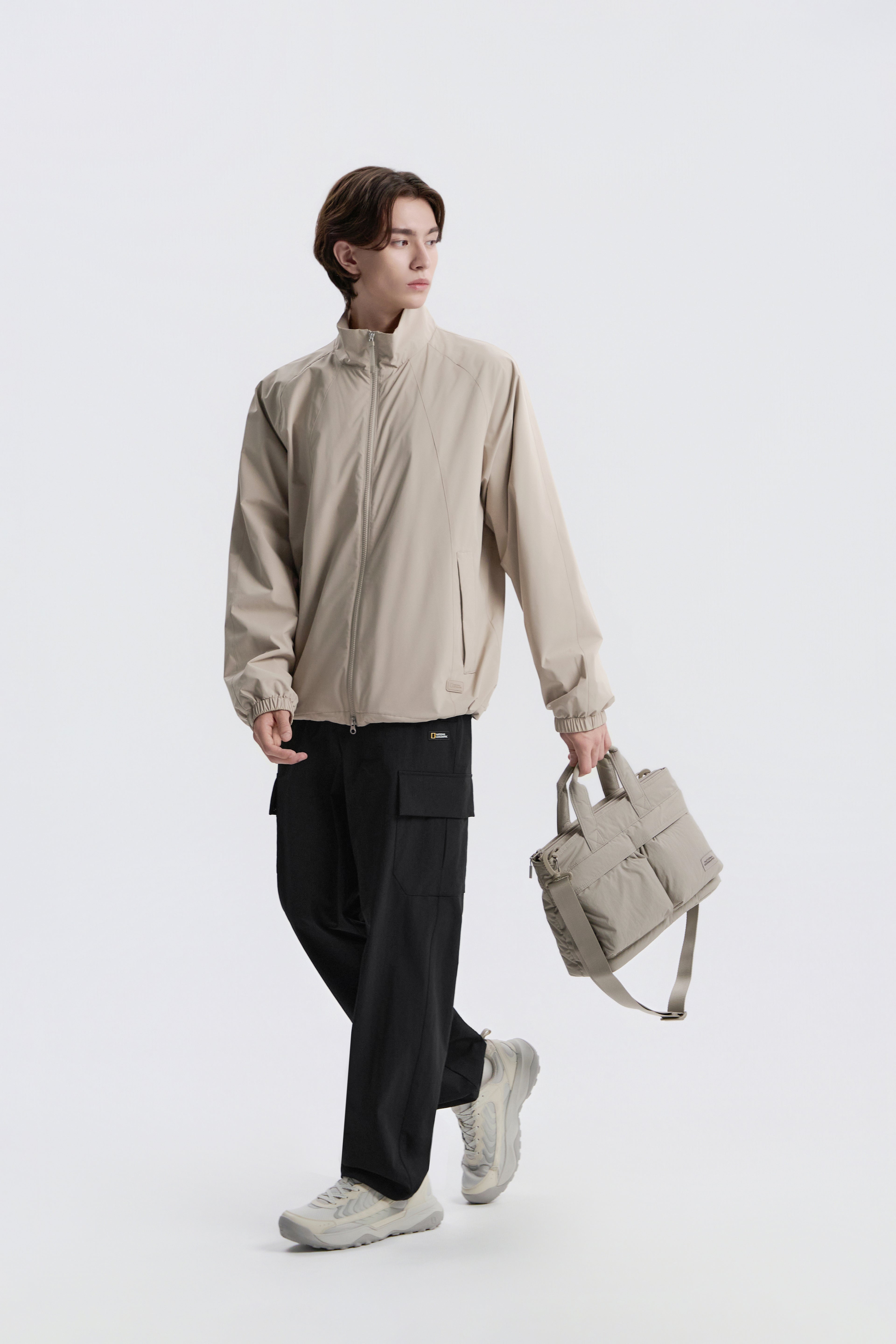 Unisex Light Wide Tote Bag- Beige
