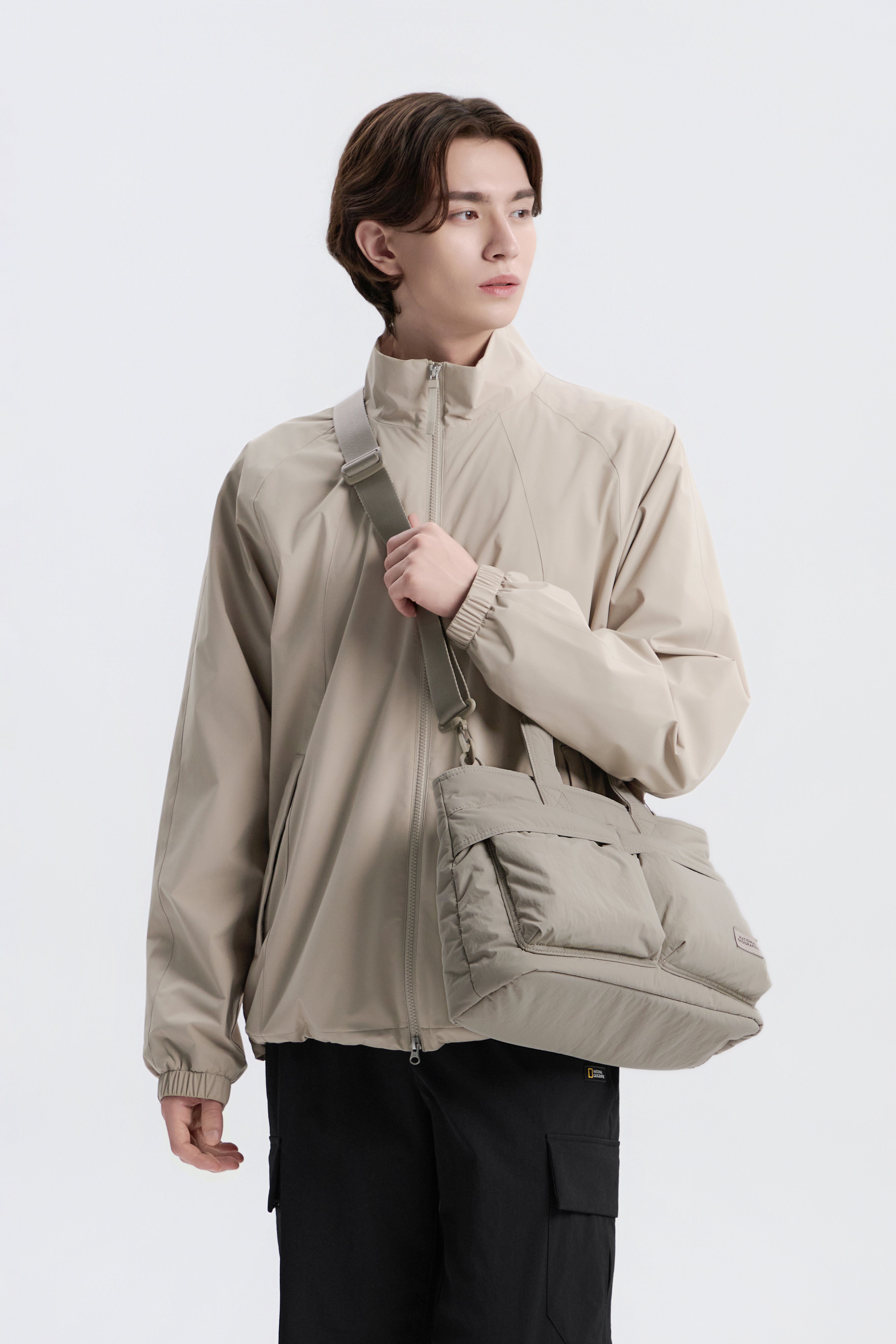 Unisex Light Wide Tote Bag- Beige