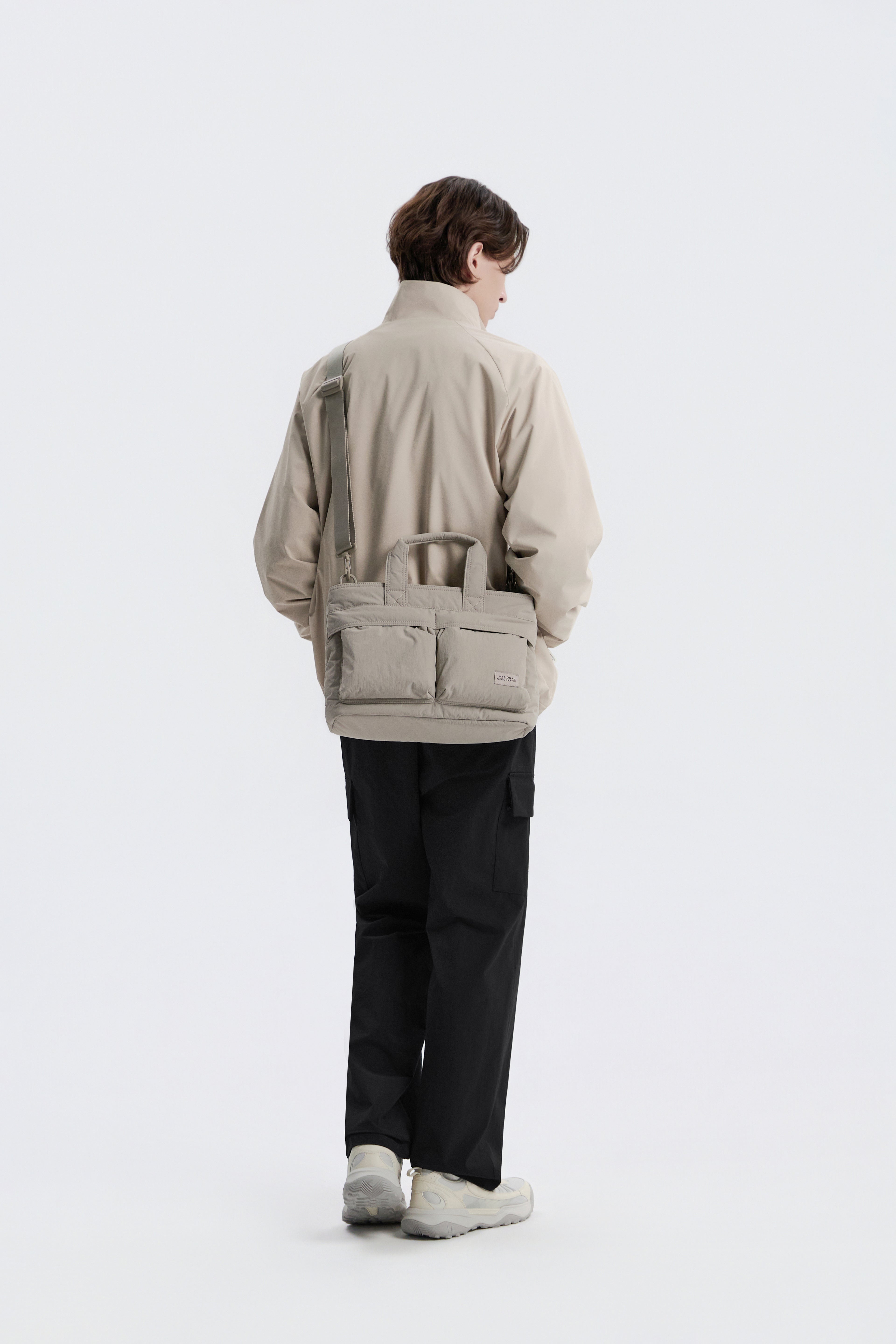 Unisex Light Wide Tote Bag- Beige