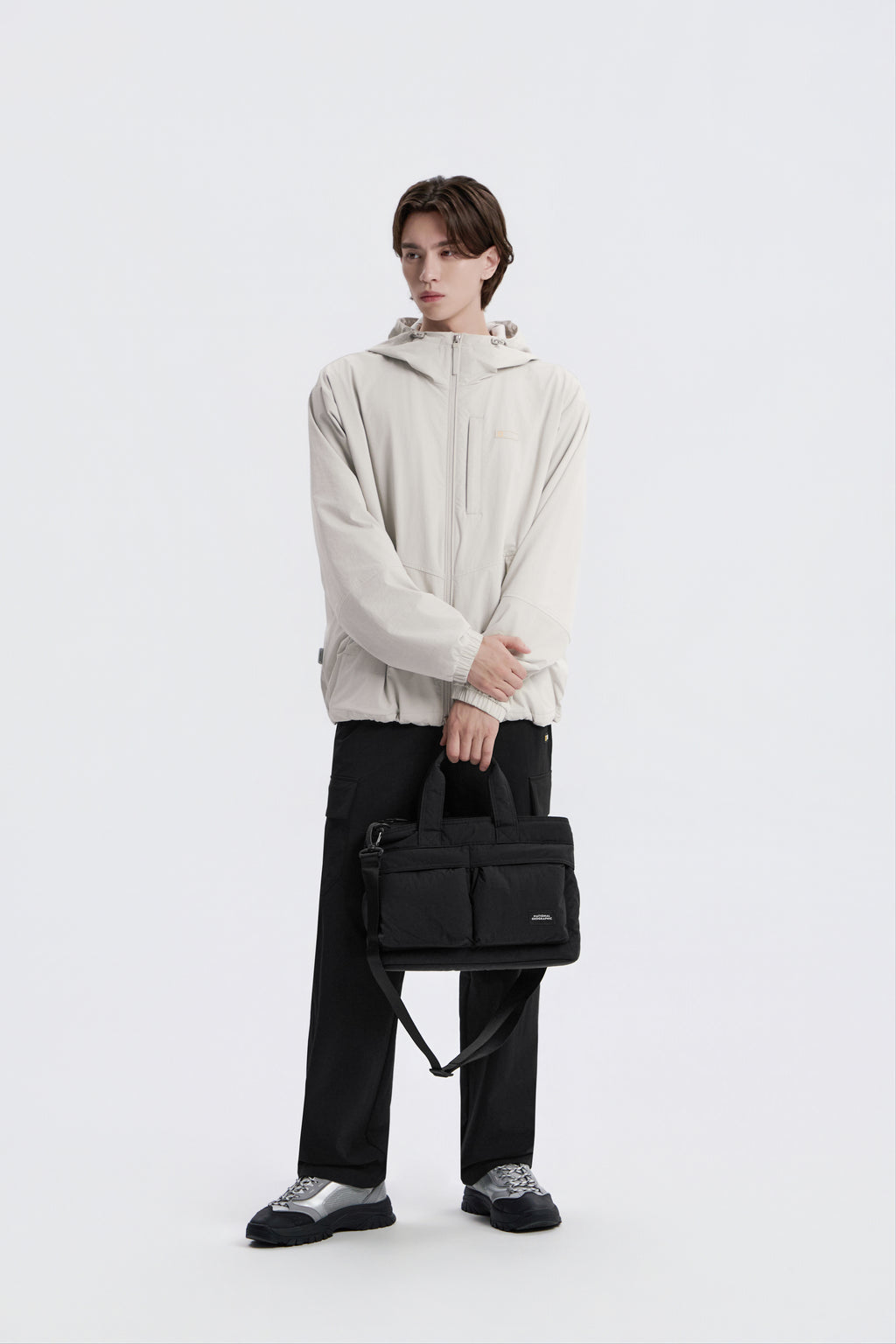 Unisex Light Wide Tote Bag- Black