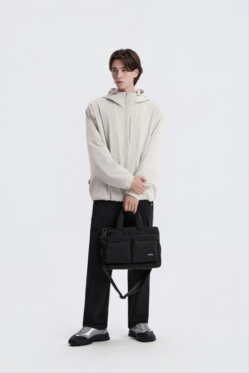 UNISEX LIGHT WIDE TOTE BAG- BLACK