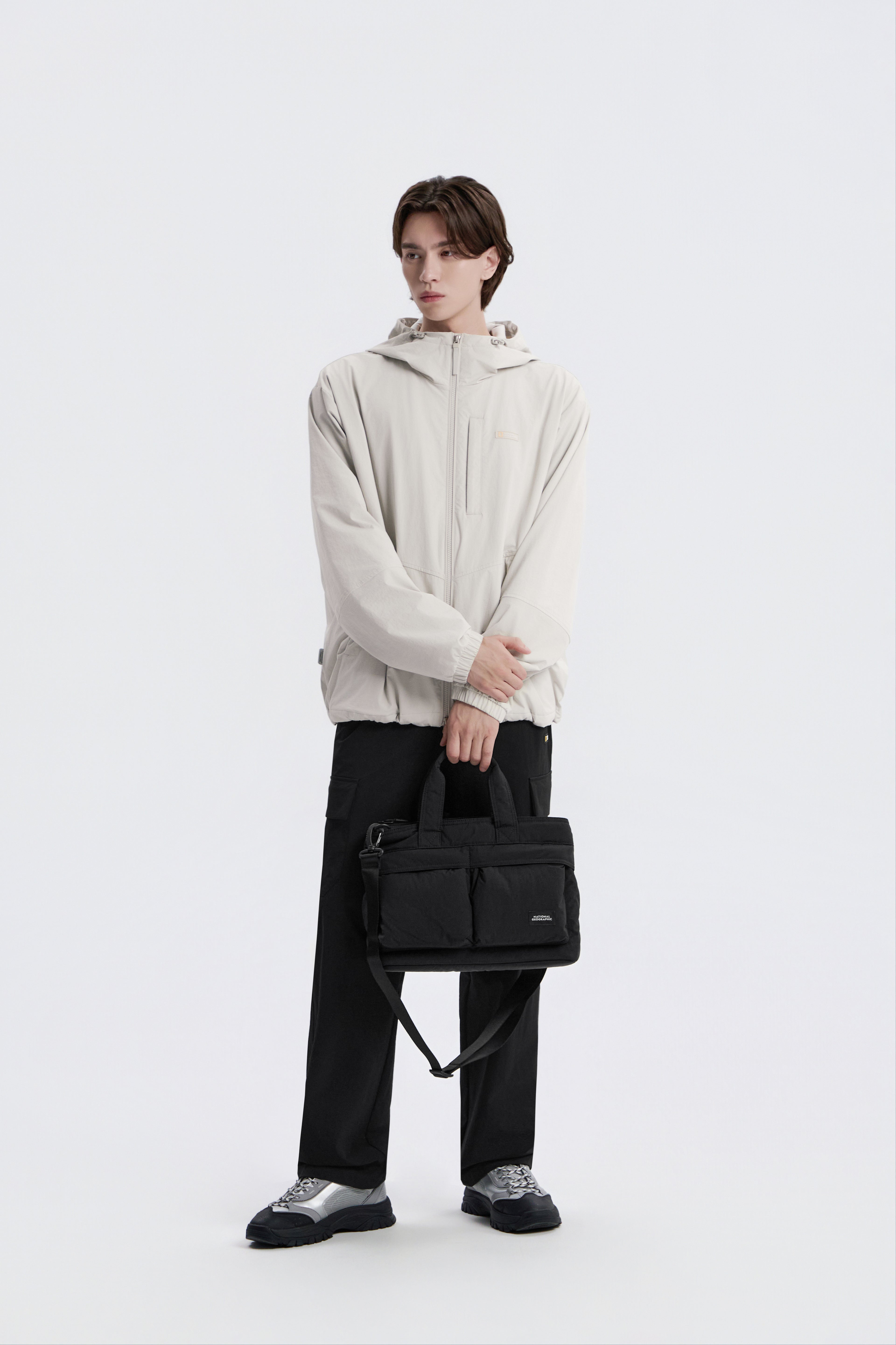 Unisex Light Wide Tote Bag- Black