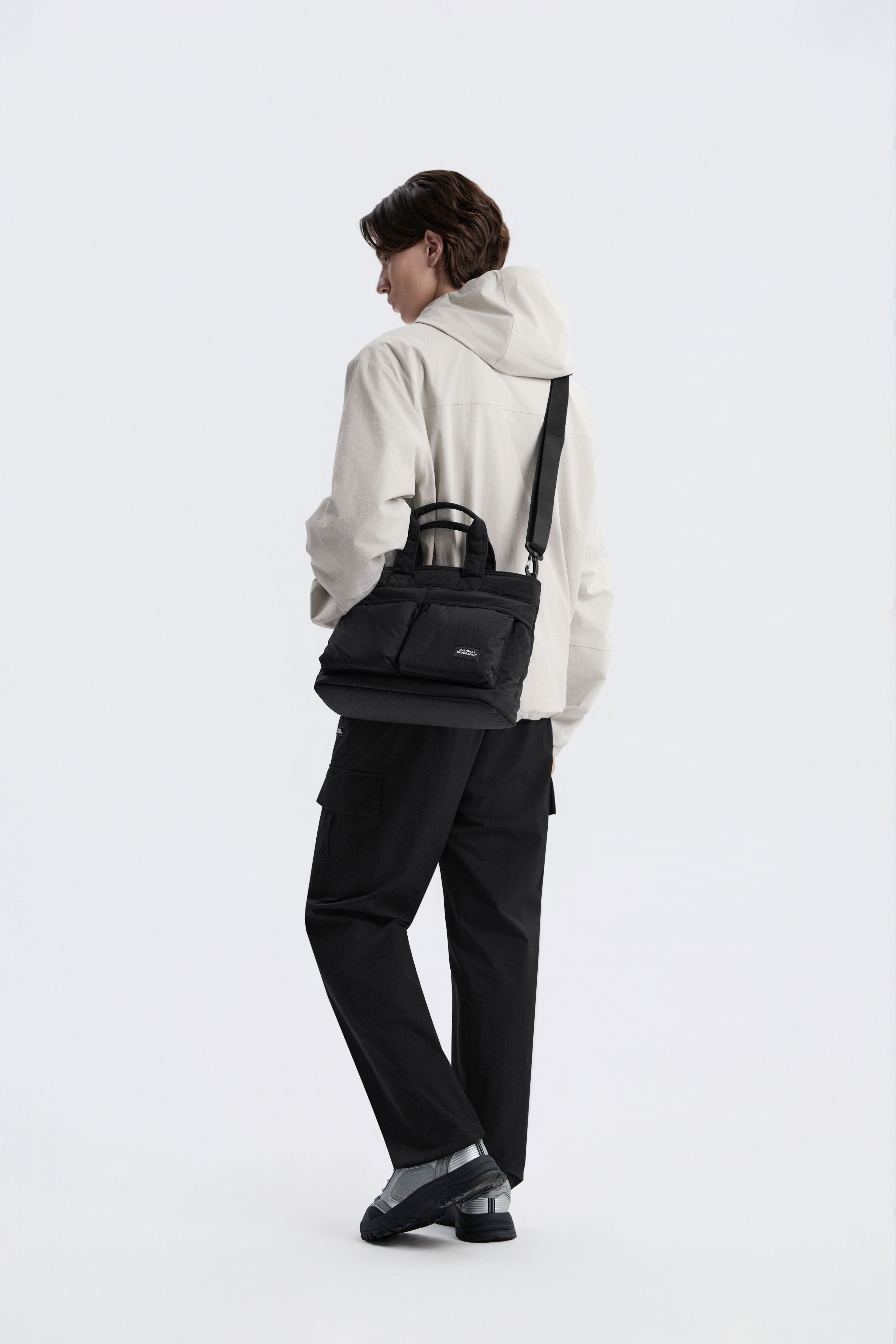 Unisex Light Wide Tote Bag- Black