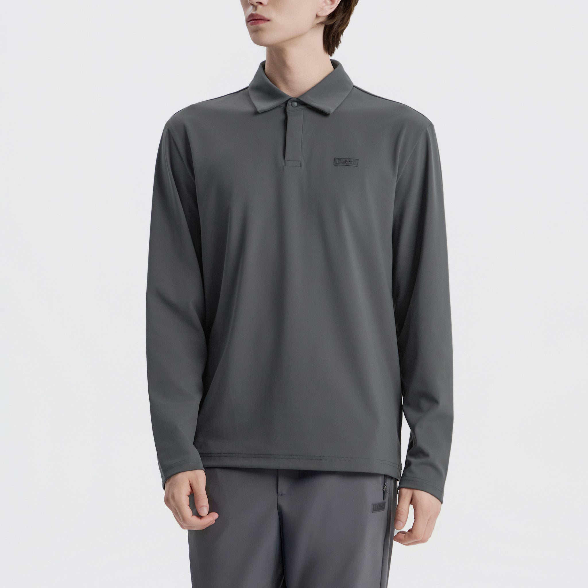 MEN'S CAPH FUNCTIONAL LONG SLEEVED POLOSHIRT- IRON GREY