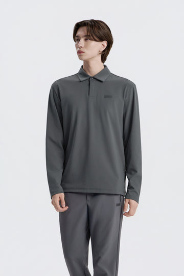 MEN'S CAPH FUNCTIONAL LONG SLEEVED POLOSHIRT- IRON GREY