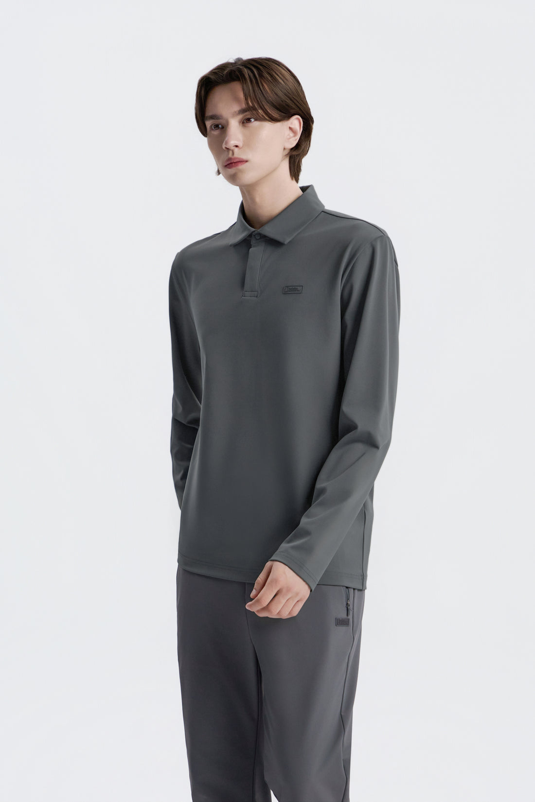 MEN'S CAPH FUNCTIONAL LONG SLEEVED POLOSHIRT- IRON GREY