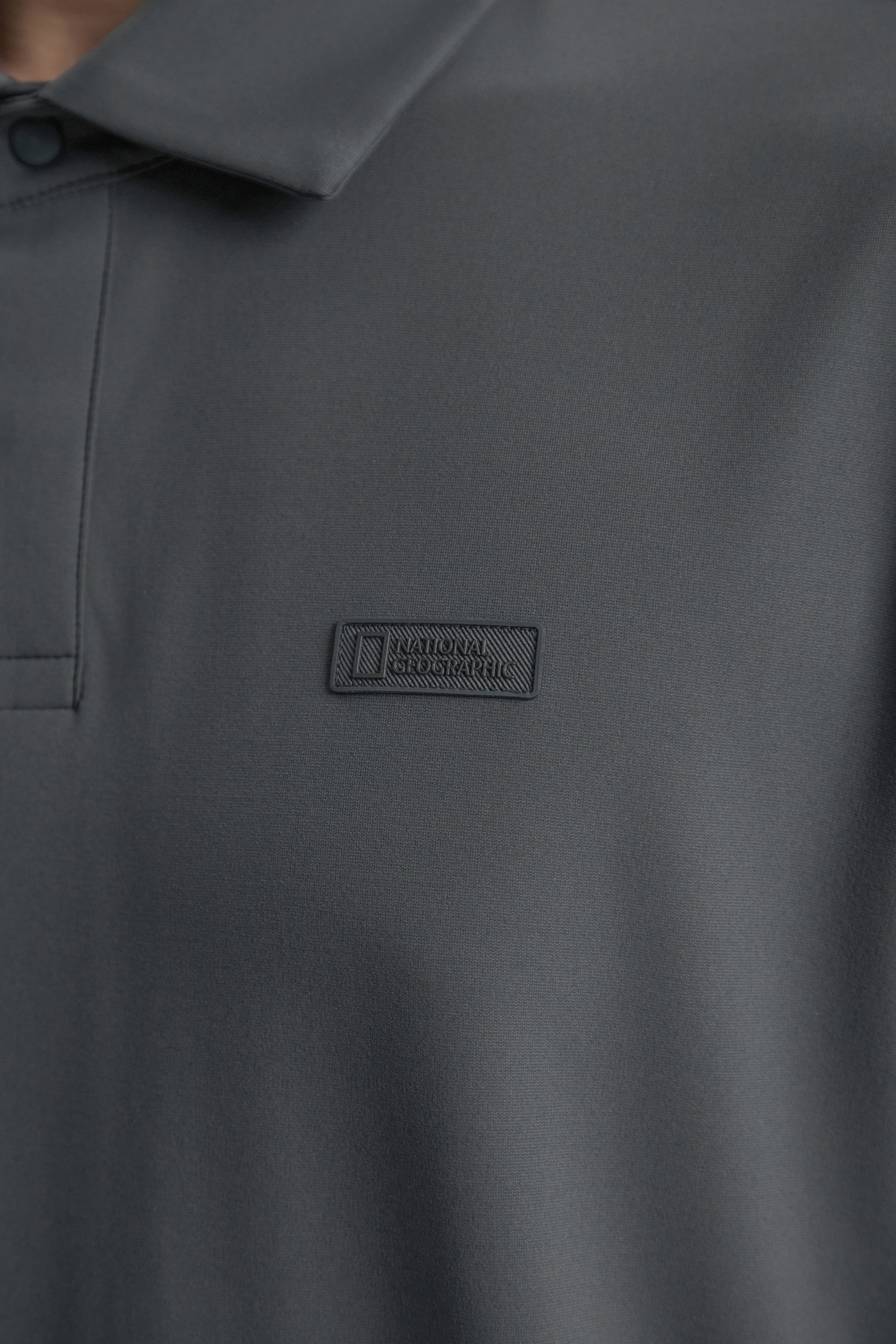 Men'S Caph Functional Long Sleeved Poloshirt- Iron Grey