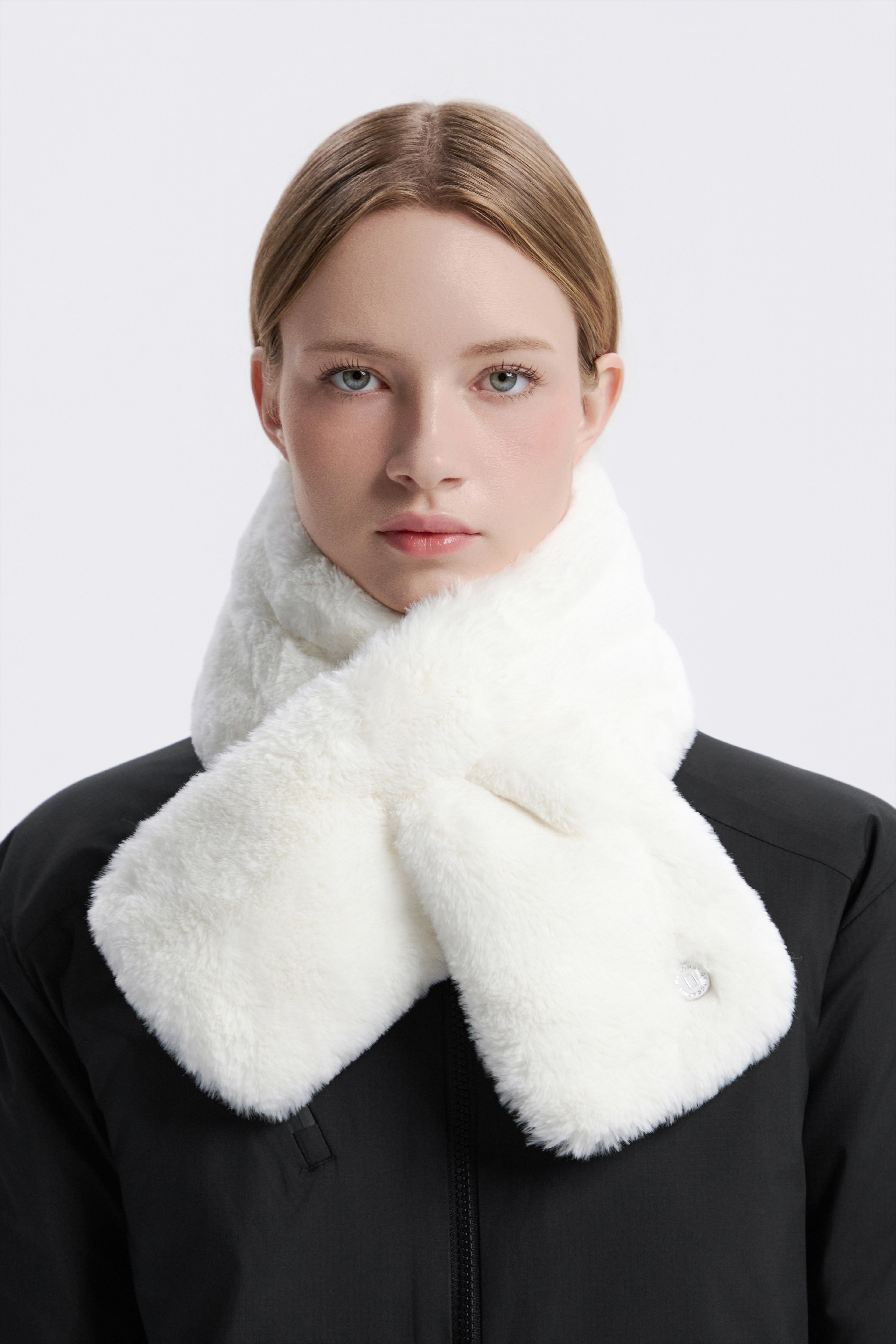 Women'S Fur Scarf- Ivory