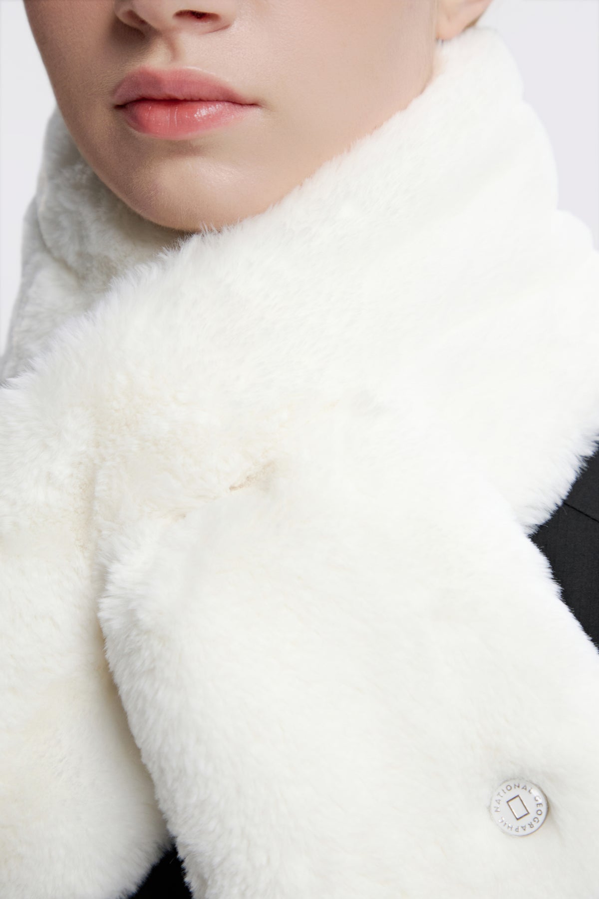 Women'S Fur Scarf- Ivory