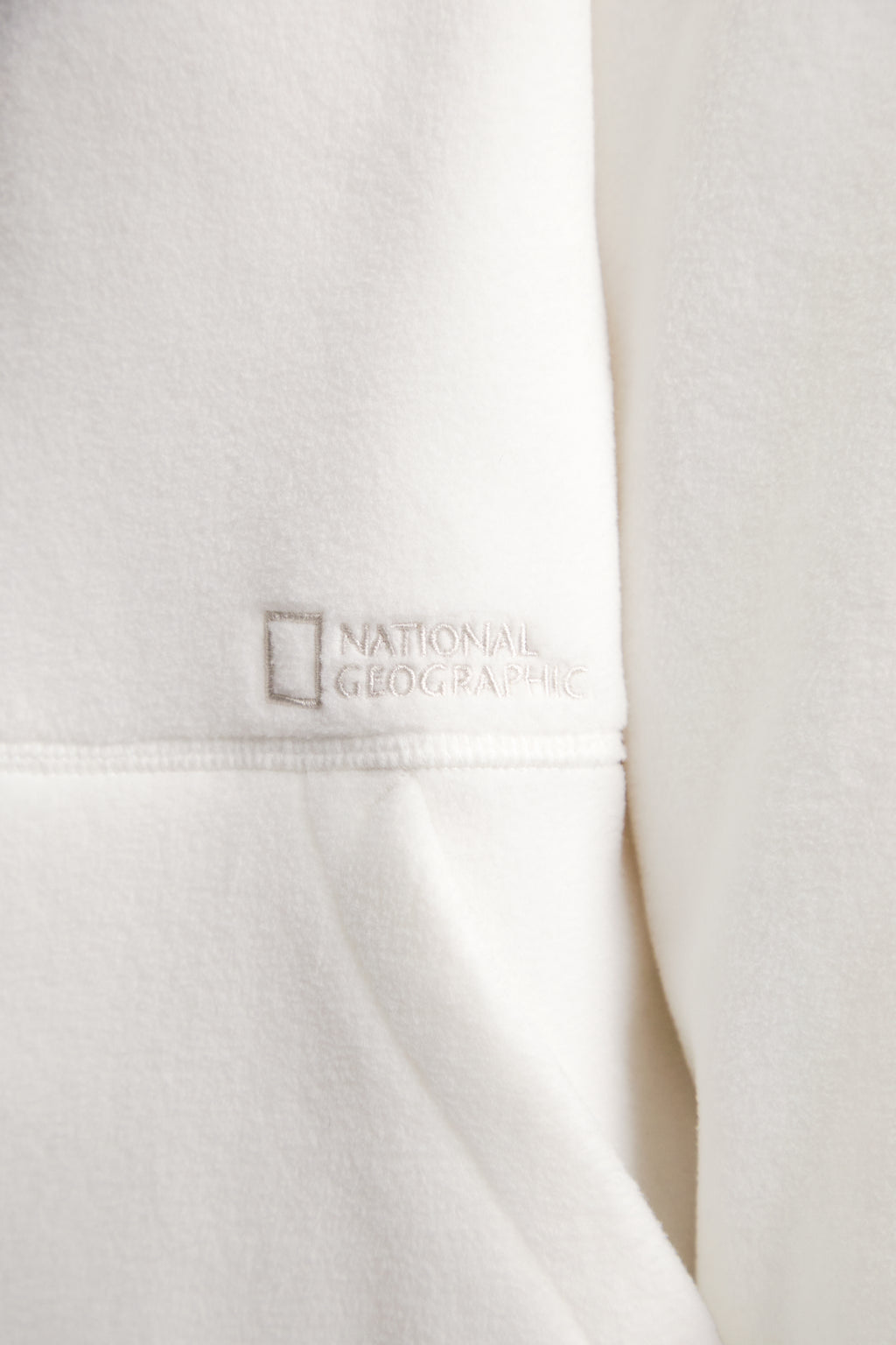 Women'S [Polartec] Naos Fleece Half Zip Up Hoodie- O/White
