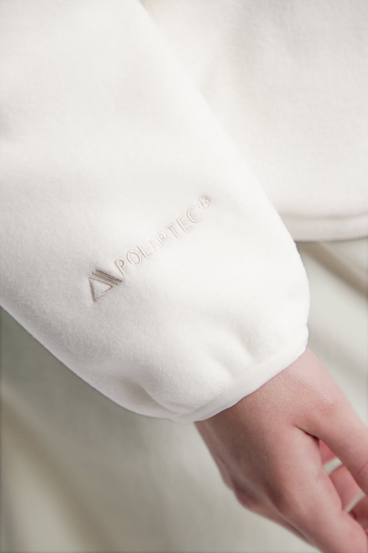 Women'S [Polartec] Naos Fleece Half Zip Up Hoodie- O/White
