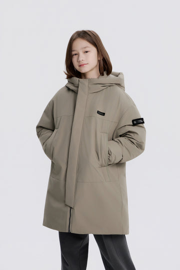 KIDS ADVENTURE MONSTER PARKA MUSCOVY DOWN JACKET- G/BEIGE