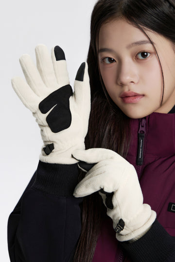KIDS FLEECE GLOVES- BEIGE