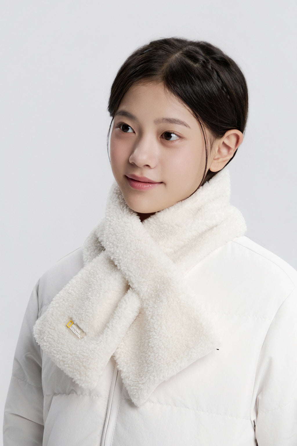 Kids Fur Neck Warmer- Ivory