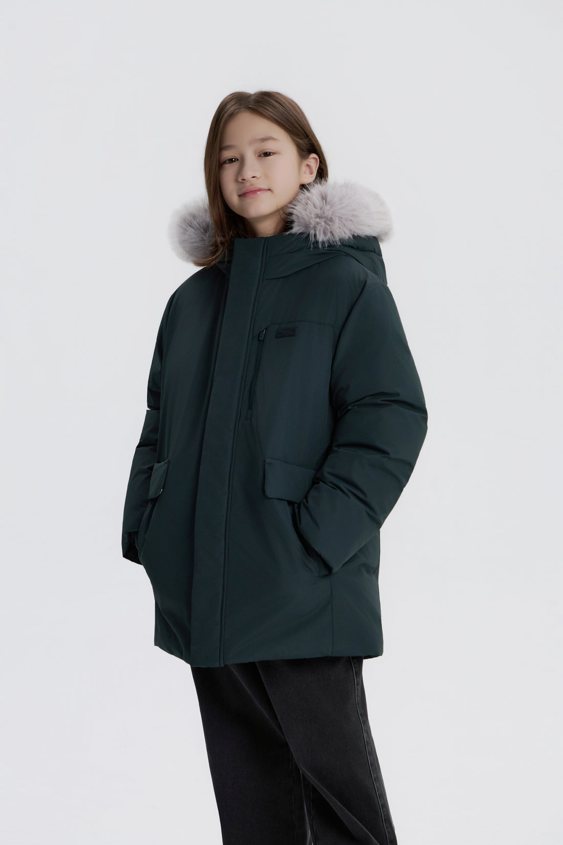 KIDS BELUGA MID DOWN JACKET- D/GREEN
