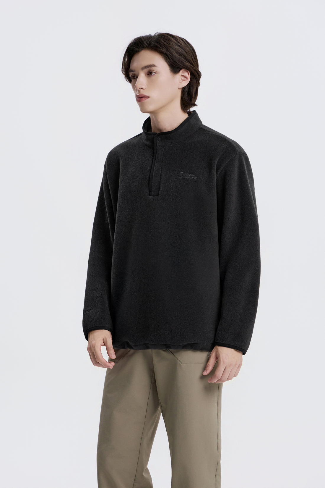 UNISEX [POLARTEC] NAOS HALF-ZIP SWEATSHIRT- BLACK