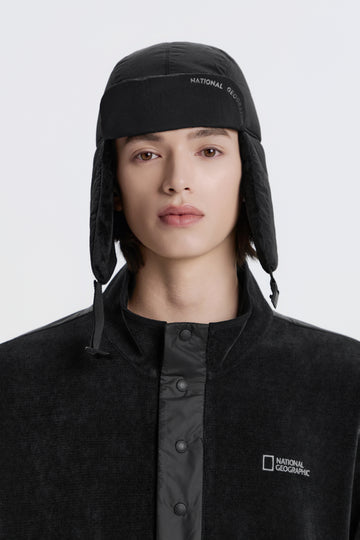 UNISEX PADDED TRAPPER HAT- BLACK