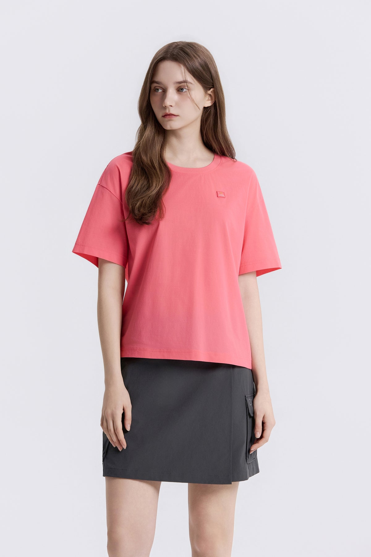 Women's Frozen Air Semi-Cropped Short Sleeve Semi-Overfit T-Shirt
