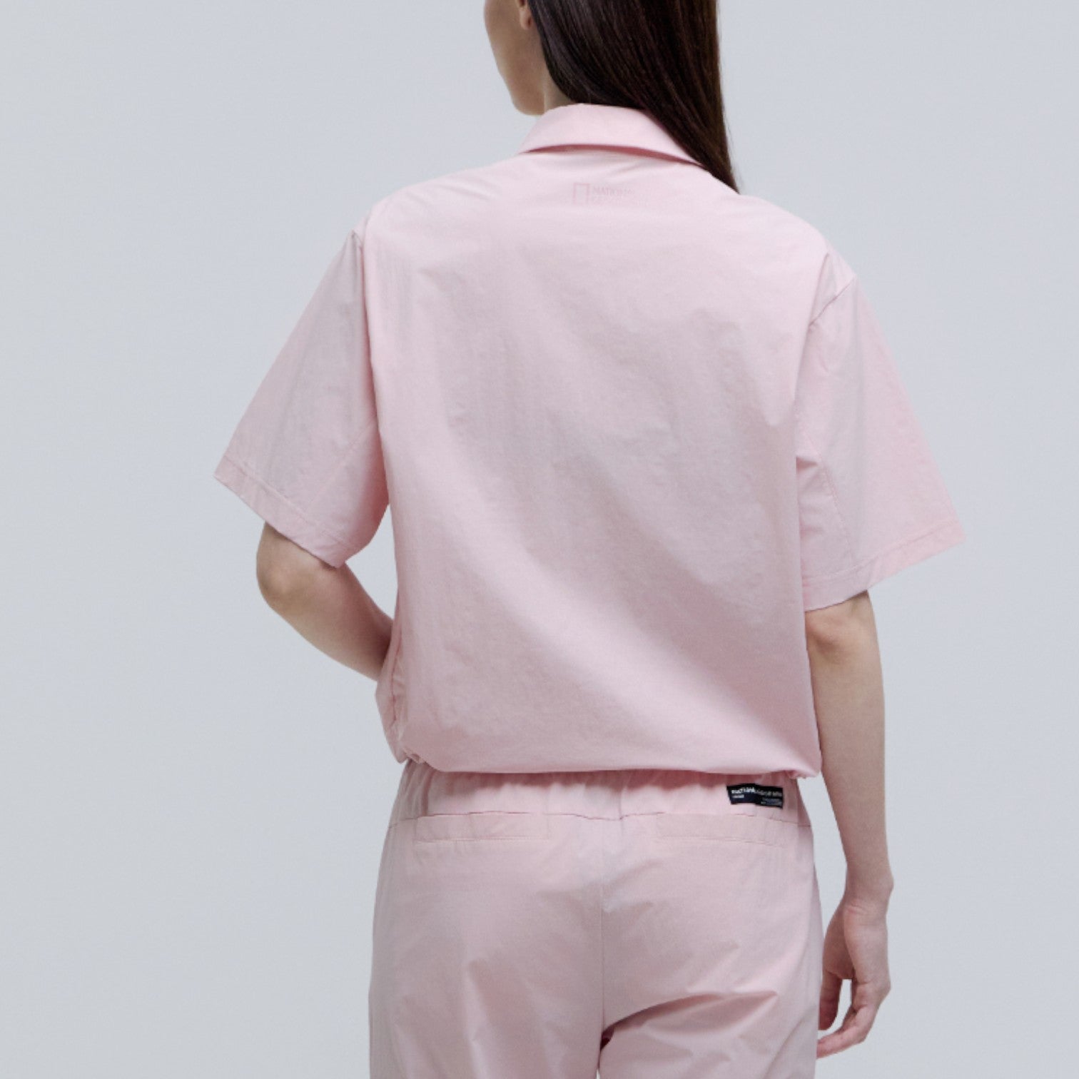 Women'S Adelie Light Woven Stretch Collar T-Shirt- L/Pink